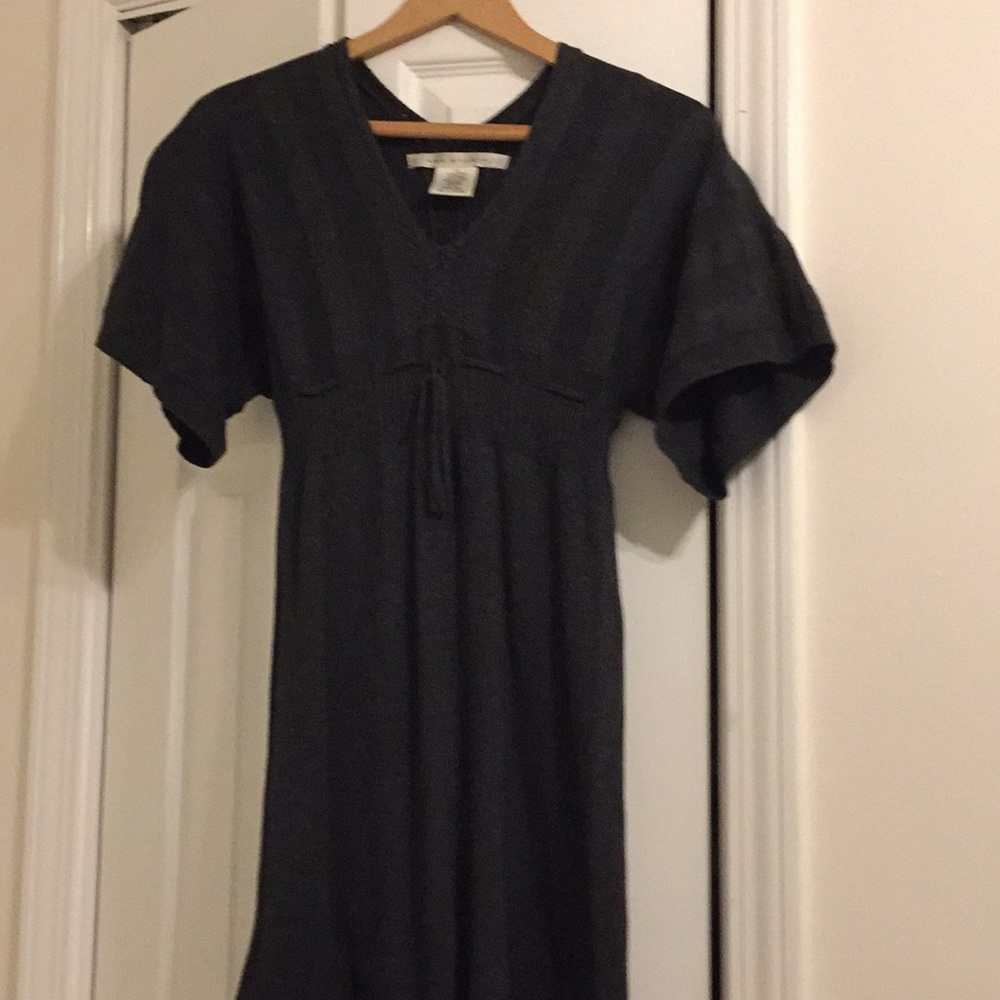 Max Studio charcoal gray boho style sweater dress